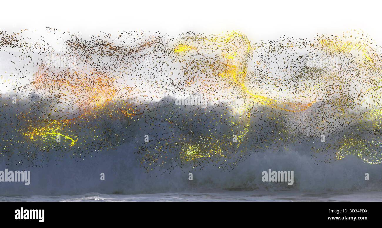 Murmuration starlings forming dynamic hi-res stock photography and ...