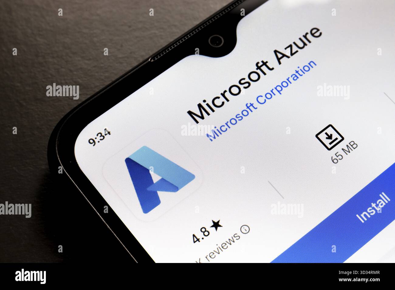 October 25, 2024, Brazil. In this photo illustration, the Microsoft Azure app logo is displayed on a smartphone screen Stock Photo