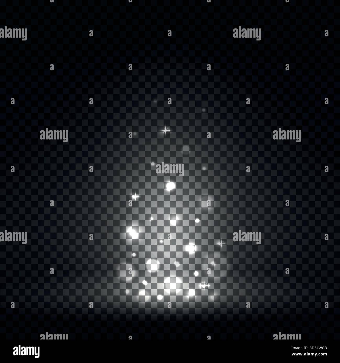 Magic light flares and glimmer dust. Twinkle light particles isolated ...