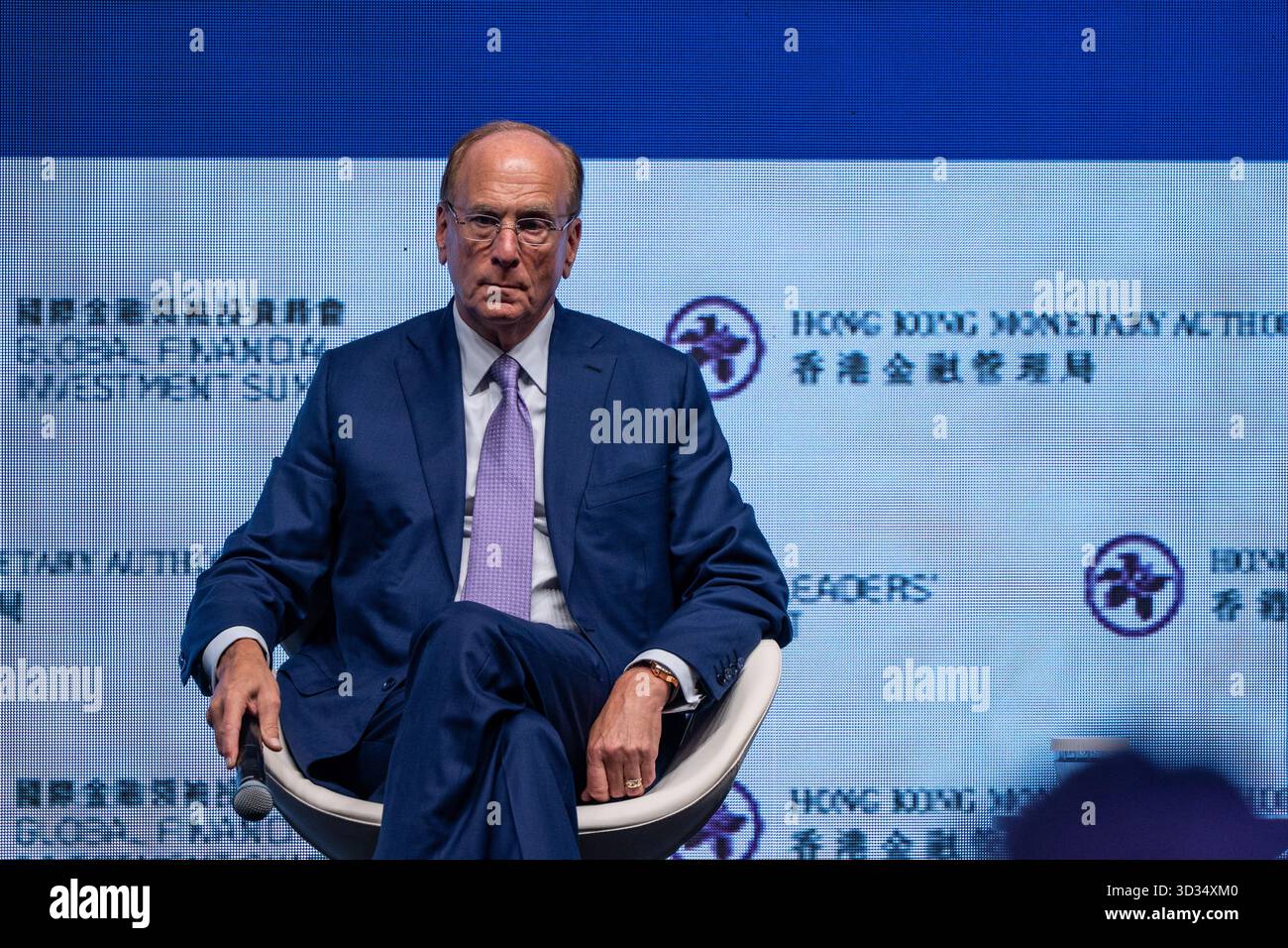 Hong Kong, Hong Kong. 04th Nov, 2025. Larry Fink, Chairman and CEO of  BlackRock at the Global Financial Leaders Investment Summit on November 4,  2025 in Hong Kong. (Photo by Vernon Yuen/Nexpher