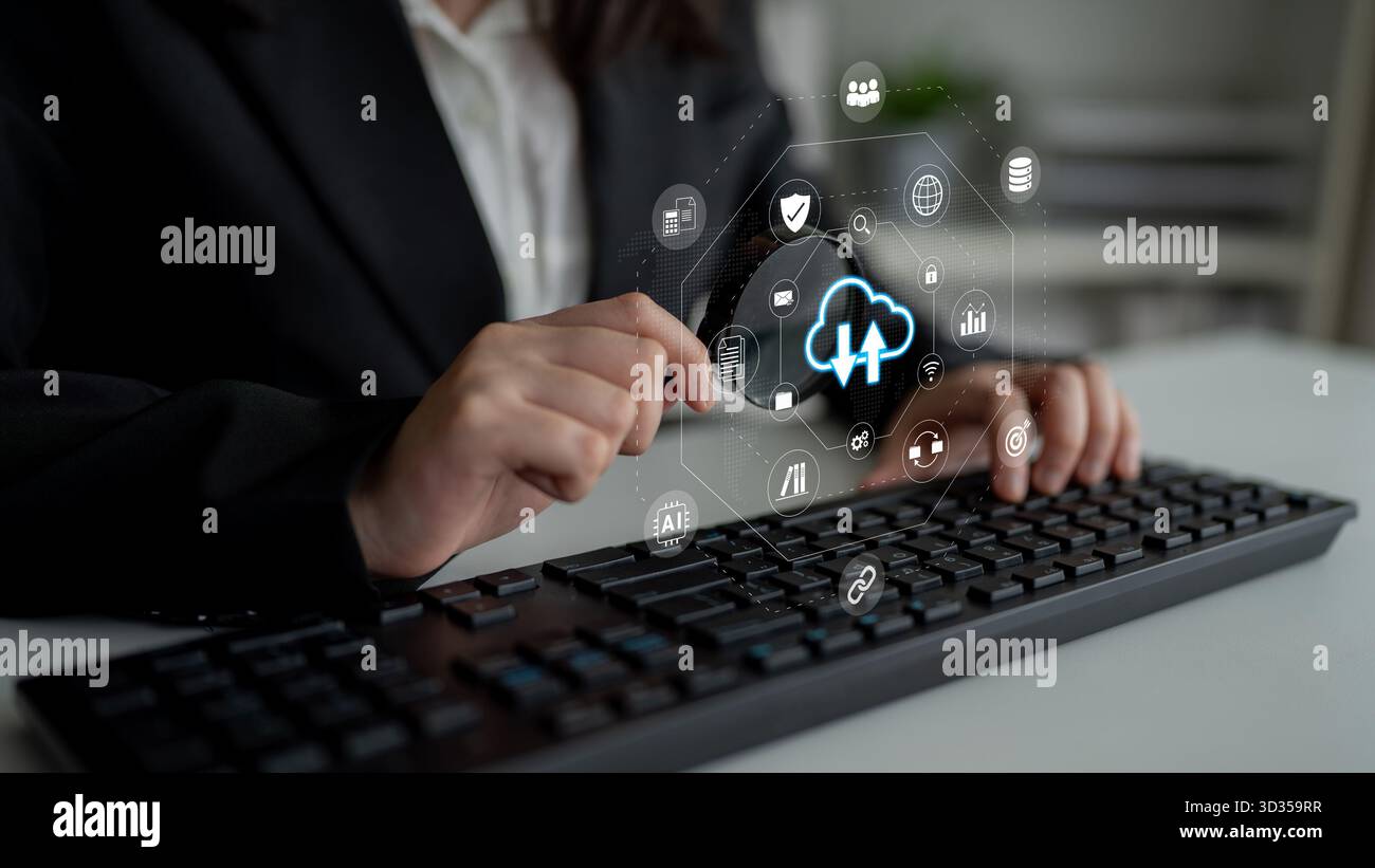 Cloud storage improves digital file management, enhances data access, and supports secure collaboration Parse Stock Photo