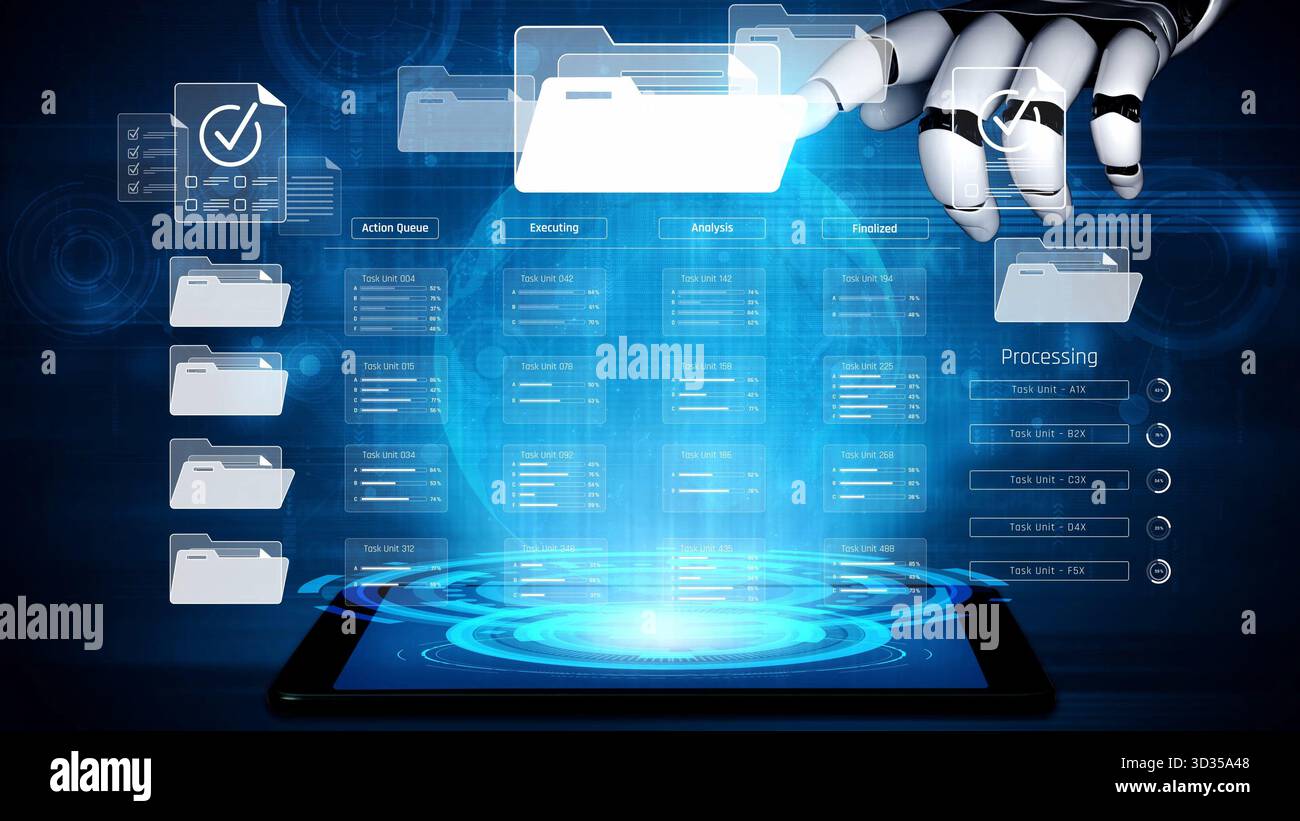 AI analyzing task progress, reviewing workflow pipeline, updating task ...