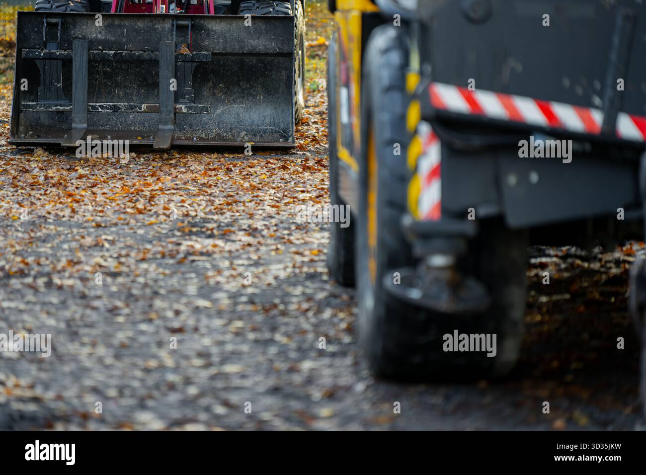 Industrial loader front attachment showing steel bucket assembly ...