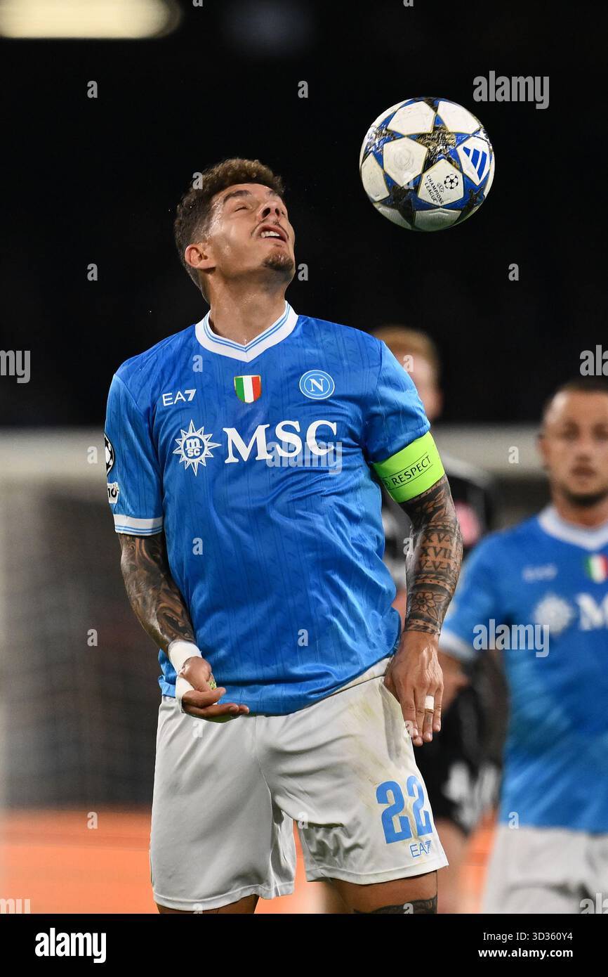 Giovanni Di Lorenzo Of S S C Napoli Is In Action During The UEFA 