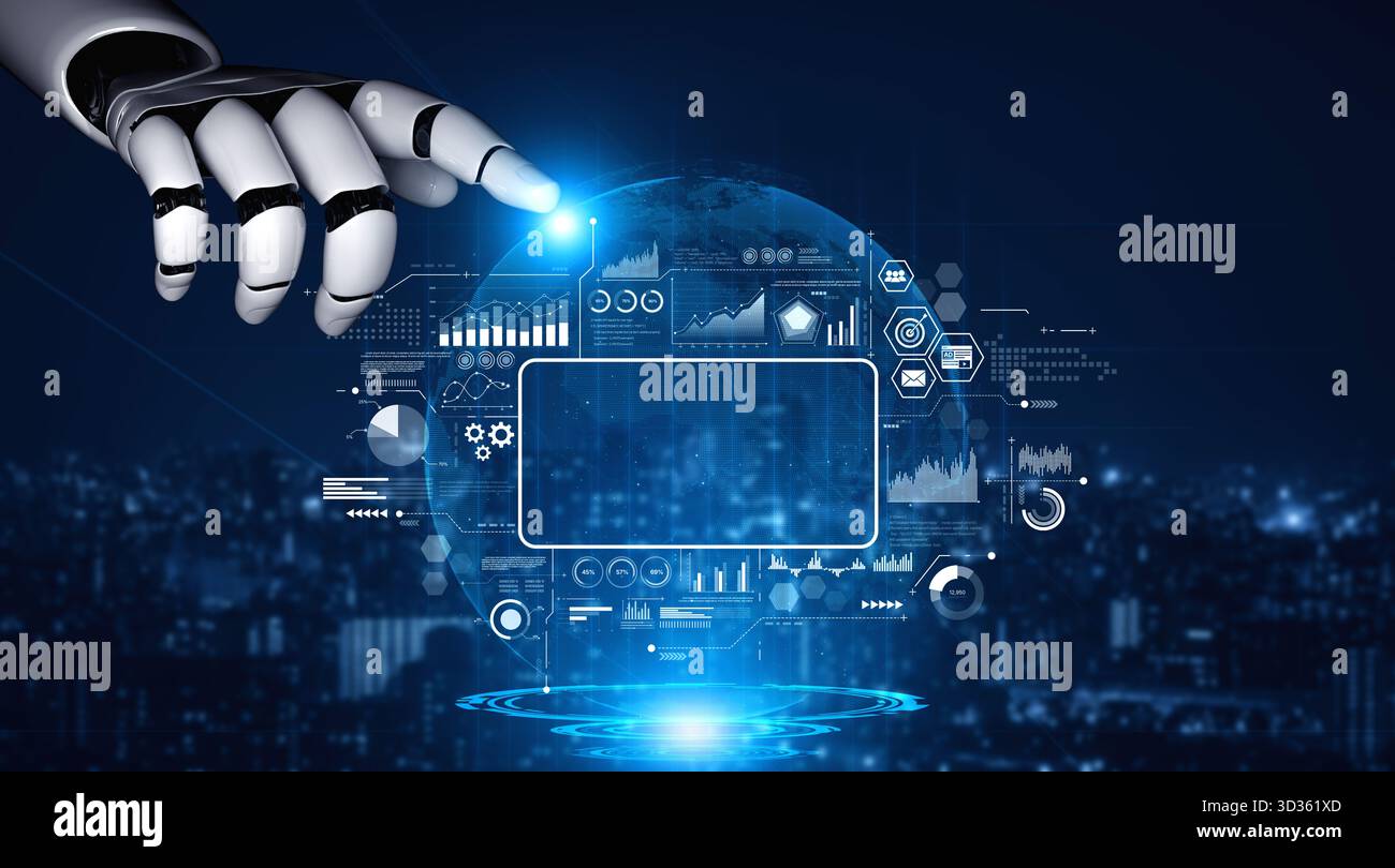 AI powers data analytics with predictive insights, smart dashboards, and real-time modeling for strategic decision-making. Artificial intelligence Stock Photo