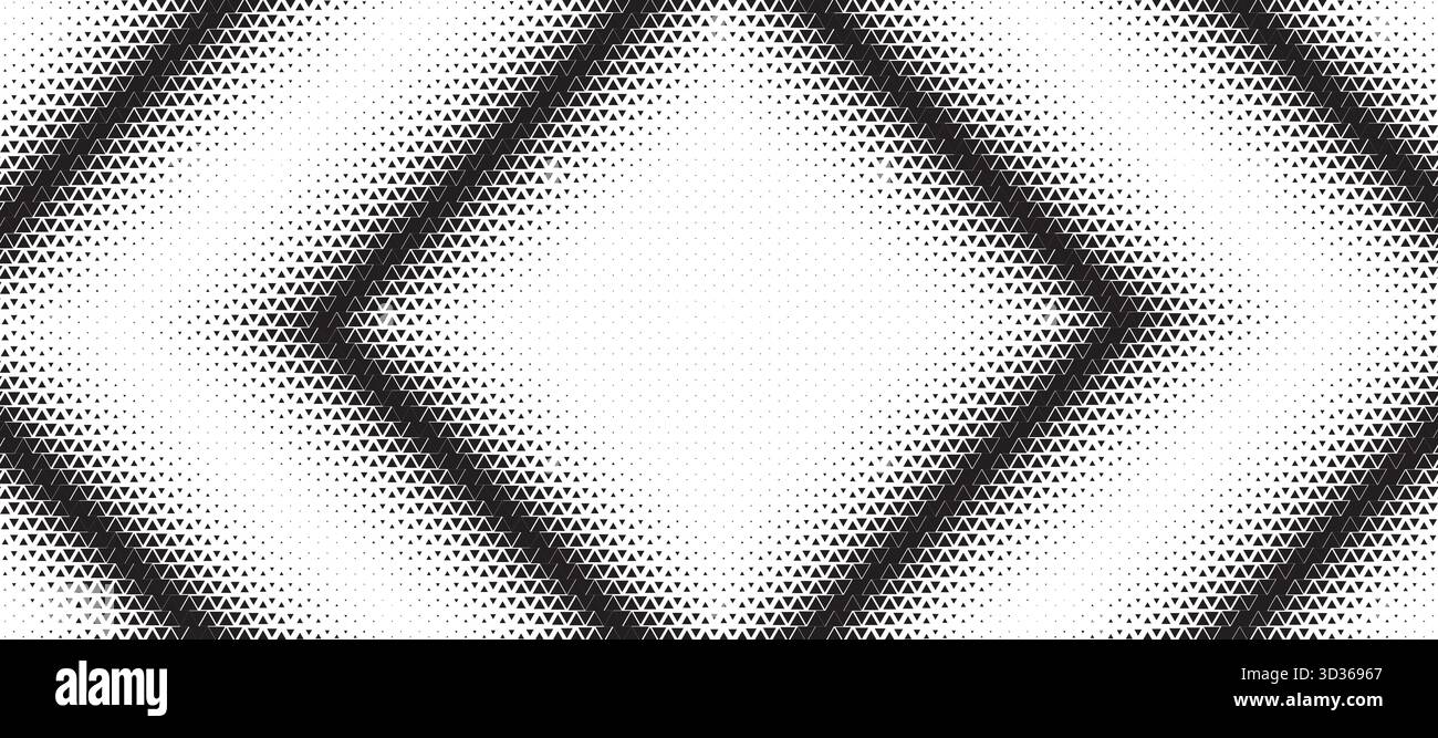 Triangle diamond halftone pattern background. Abstract geometric backdrop with trendy mosaic effect. Dynamic fade. Stock Vector
