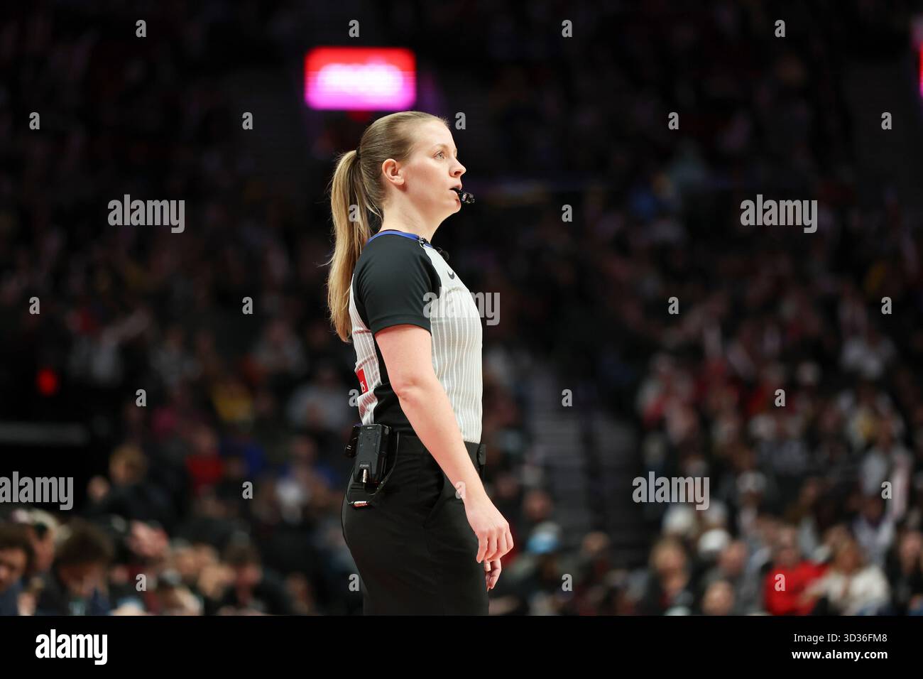 Referee Dannica Mosher (89) looks on during an NBA basketball game 