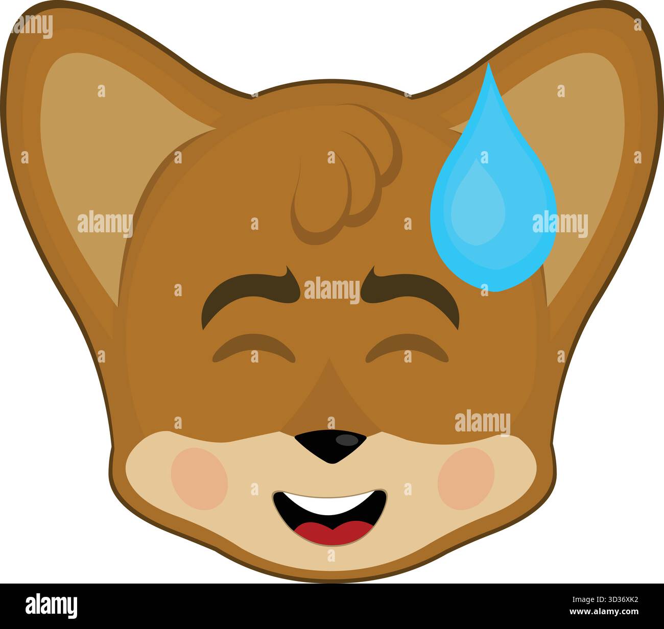 vector illustration emoticon character face fox animal, with an ...