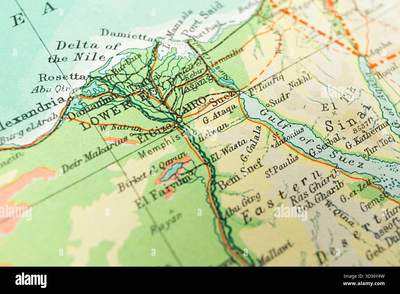 Map Of Rivers In Egypt Old map of Egypt, highlighting the Nile river which flows into the ...