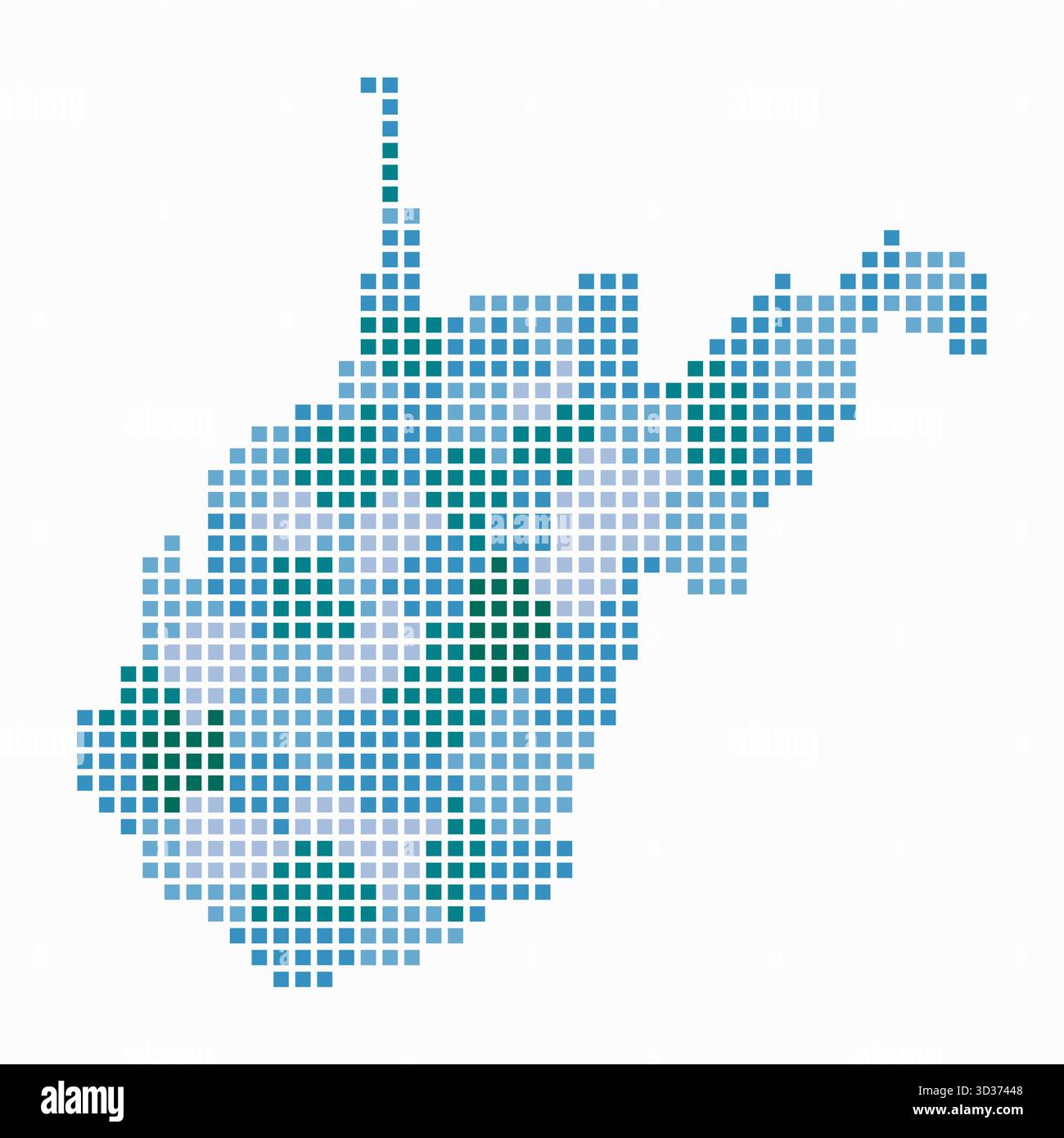 West Virginia dotted map. Digital style map of the state on a white ...