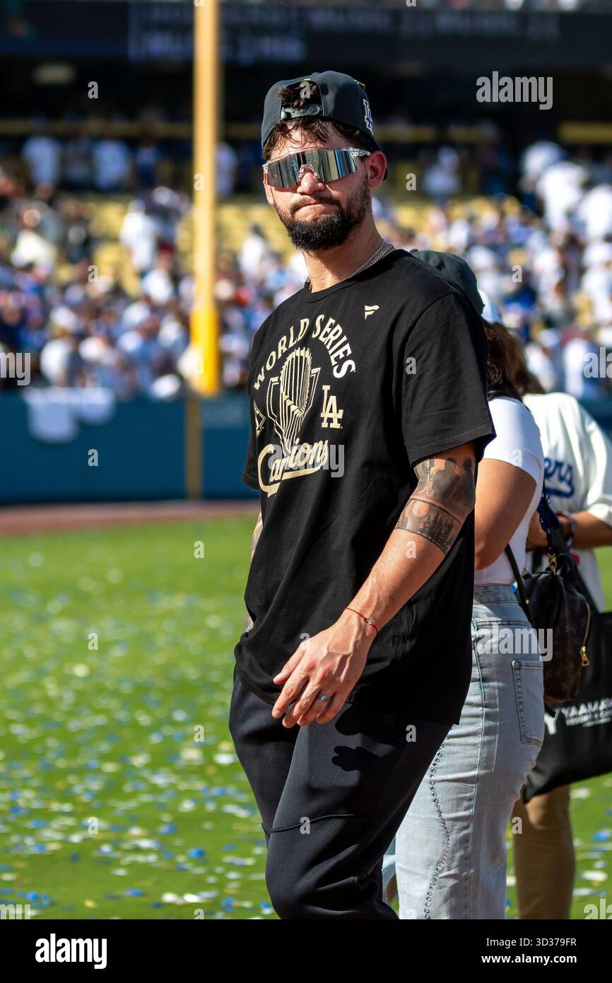 Los Angeles Dodgers center fielder Andy Pages (44) after the Los ...