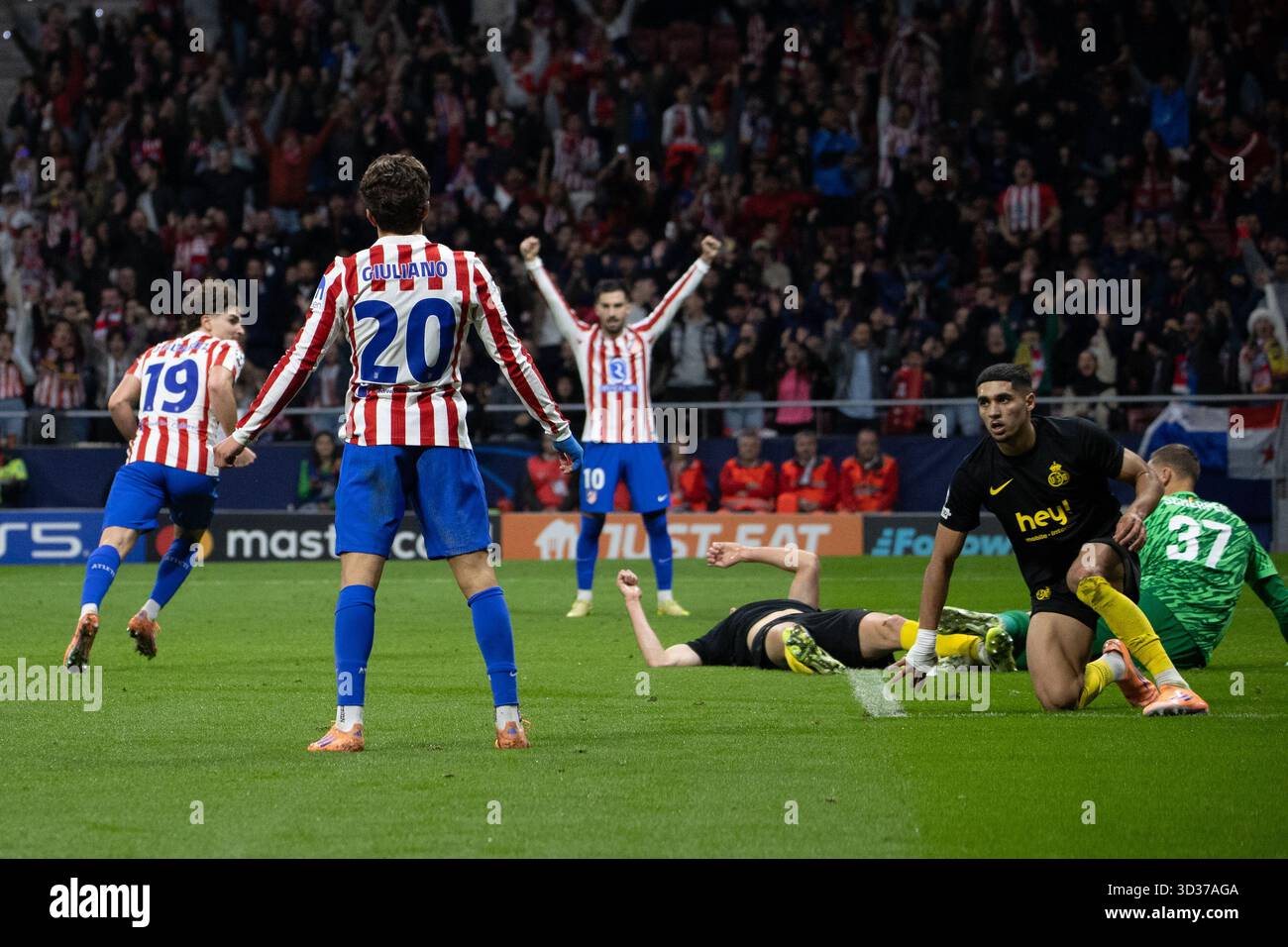 Julian Alvarez, Atlético de Madrid, celebrates a goal during the UEFA ...