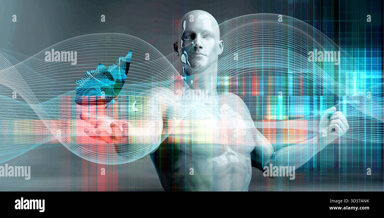 Creative Technology Solution Blueprint With Digital Concept Stock Photo ...