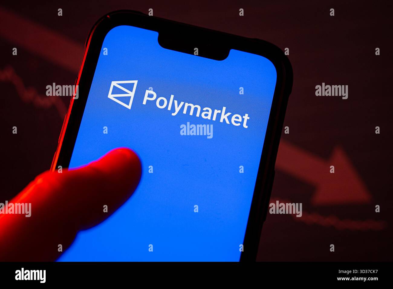 October 29, 2025, Poland: In this photo illustration, a Polymarket logo ...