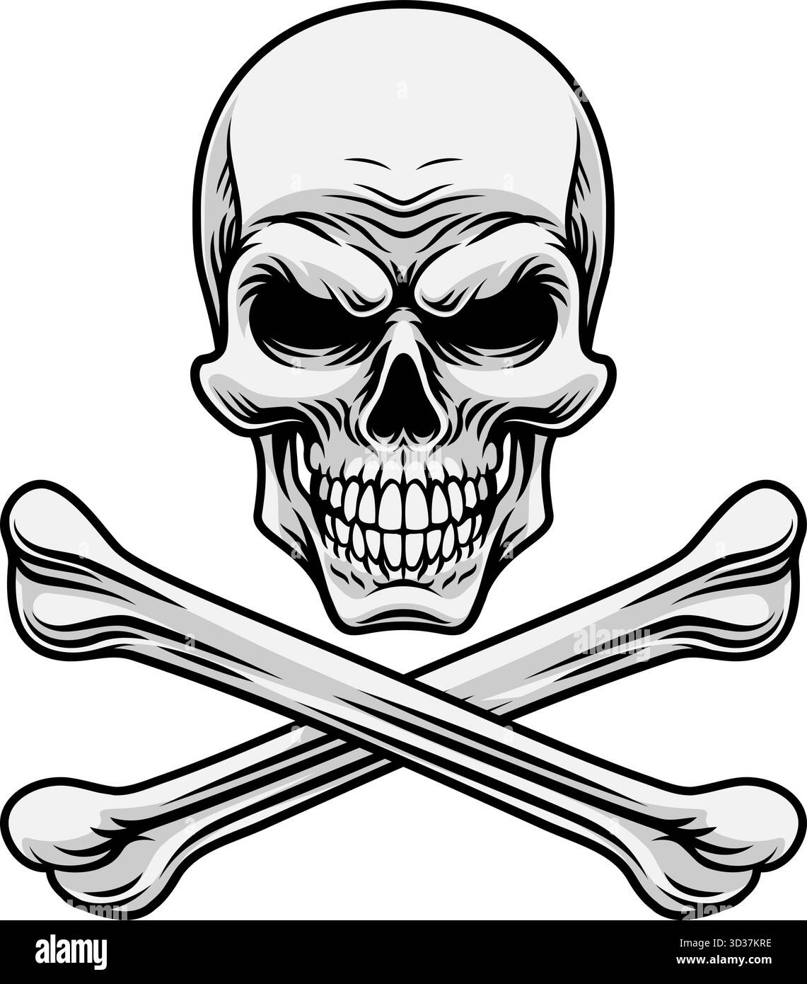 Skull and Crossbones Pirate Crossed Bones Design Stock Vector Image ...