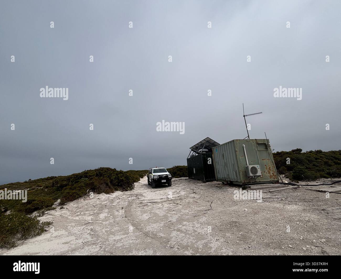 remote IMOS ocean radar facility, Whalers' Way, Eyre Peninsula, South Australia - Smartphone Captured Stock Image