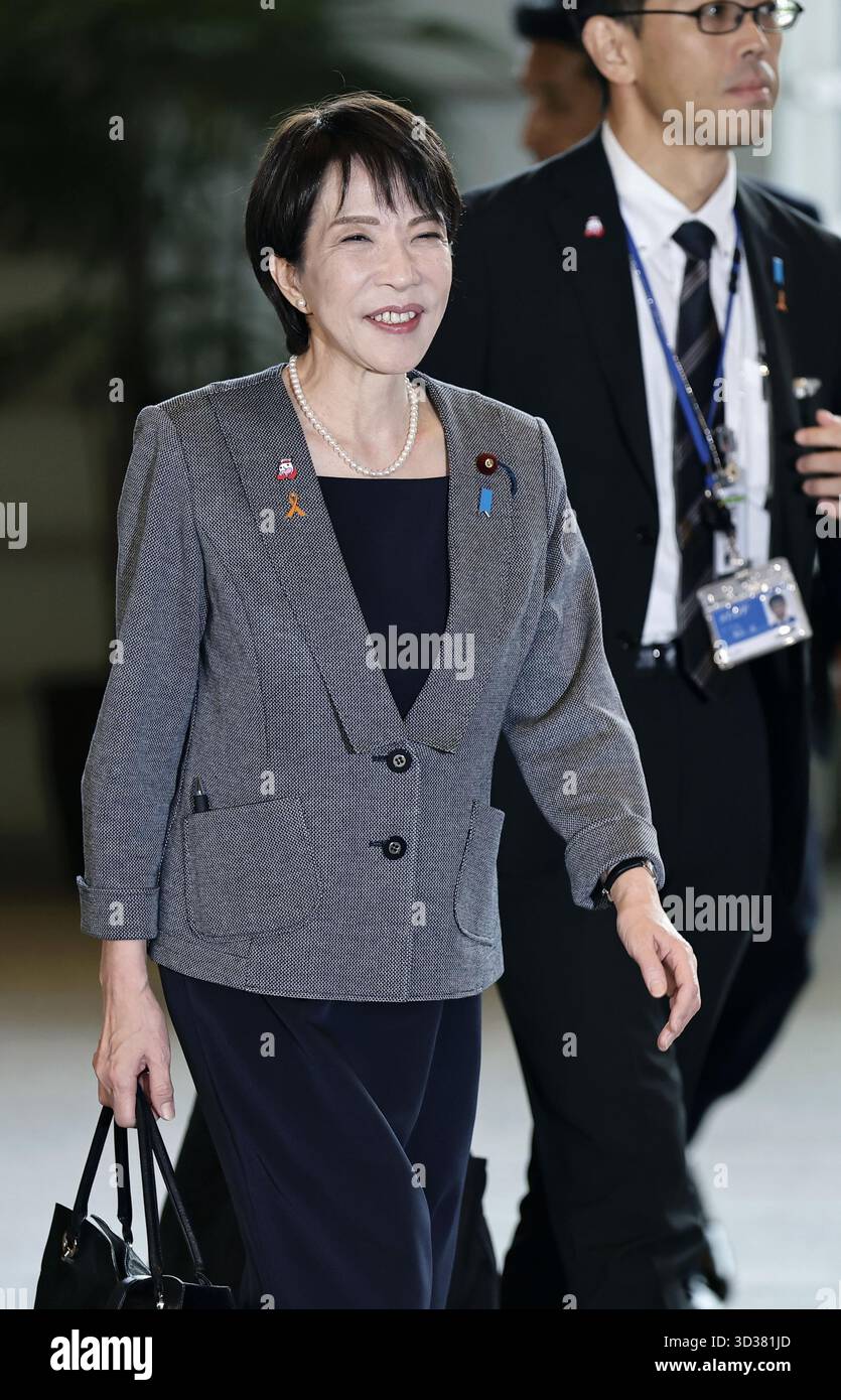 Japanese Rime Minister Japanese Prime Minister Sanae Takaichi arrives at the prime minister's ...