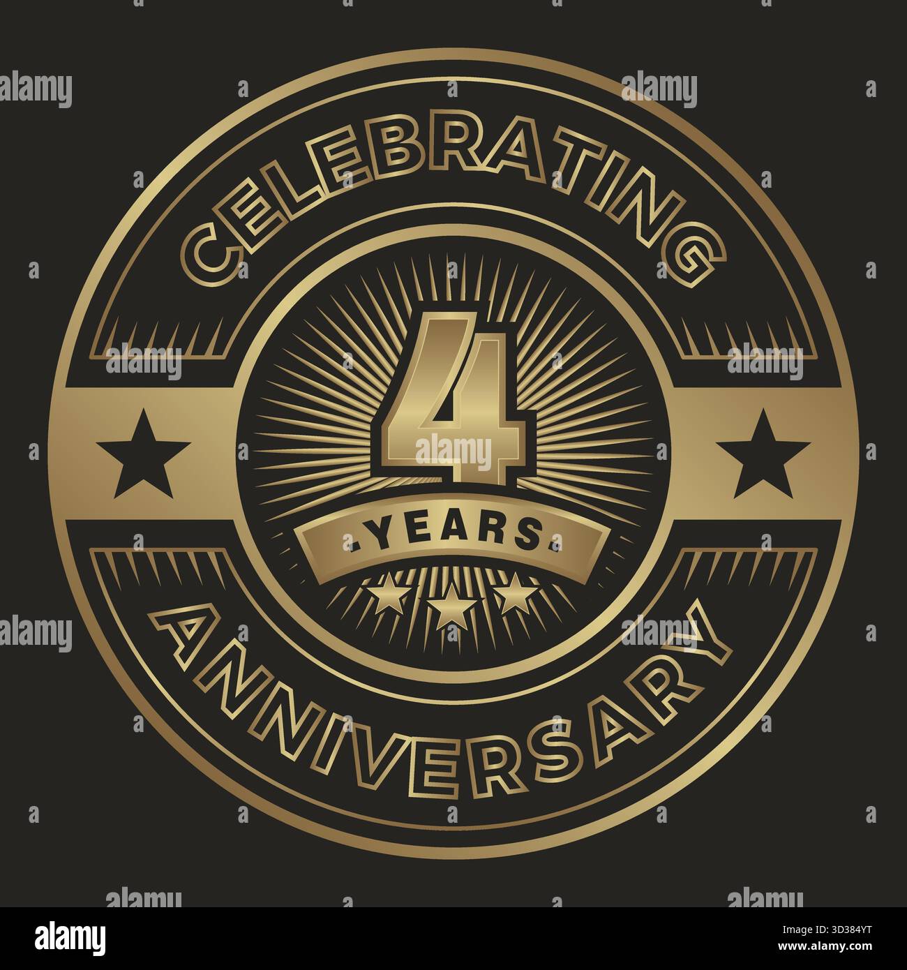 4 years anniversary logo icon. 4th celebrating anniversary emblem logo ...