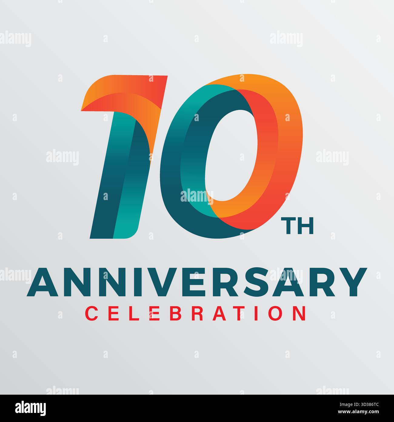 10th anniversary celebration vector template. Stock Vector
