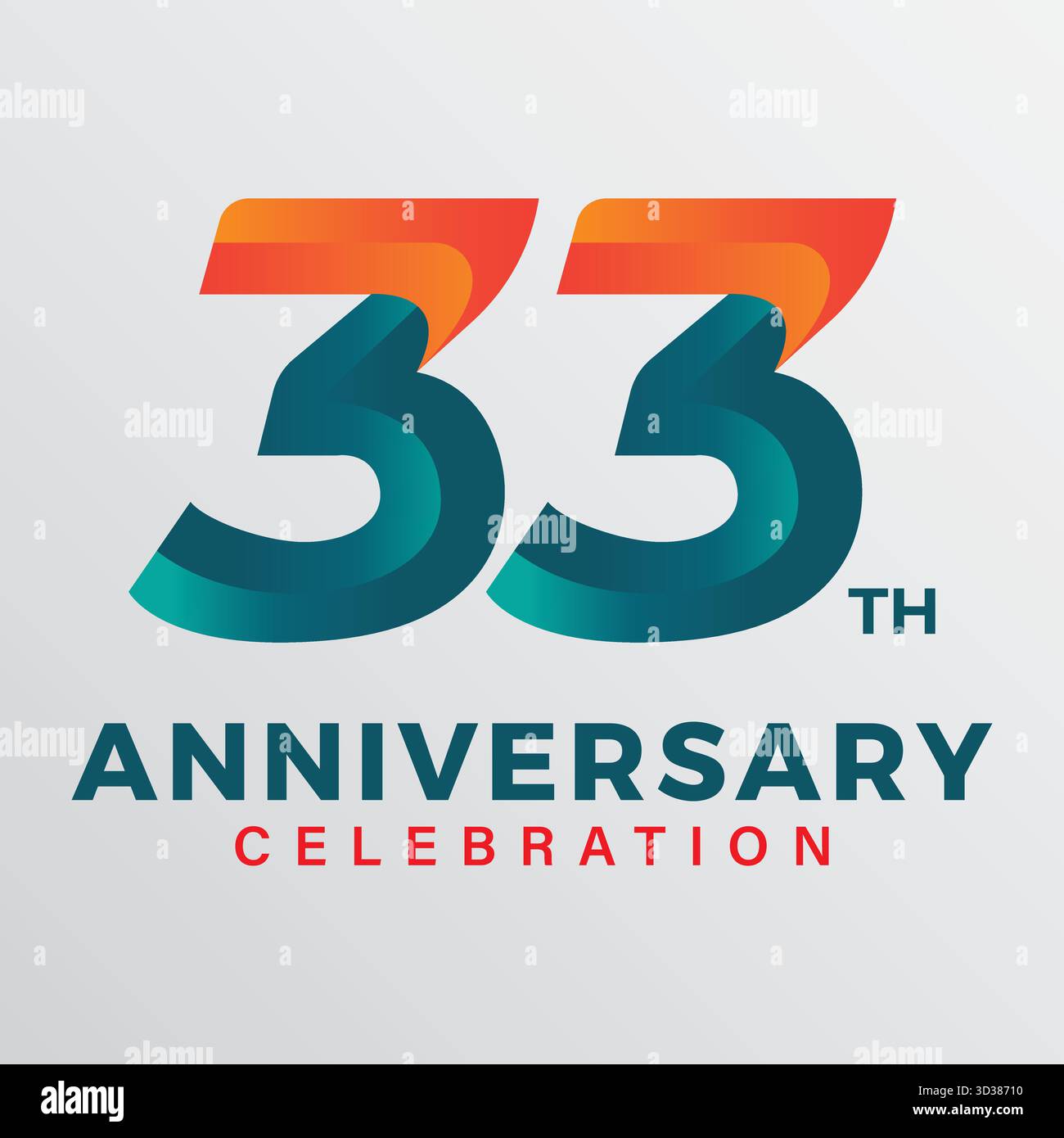 33th anniversary celebration vector template. Stock Vector