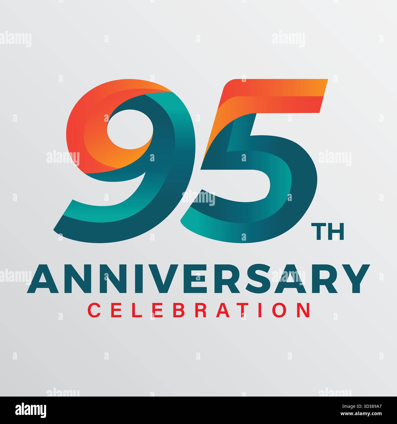 95th anniversary celebration vector template. Stock Vector