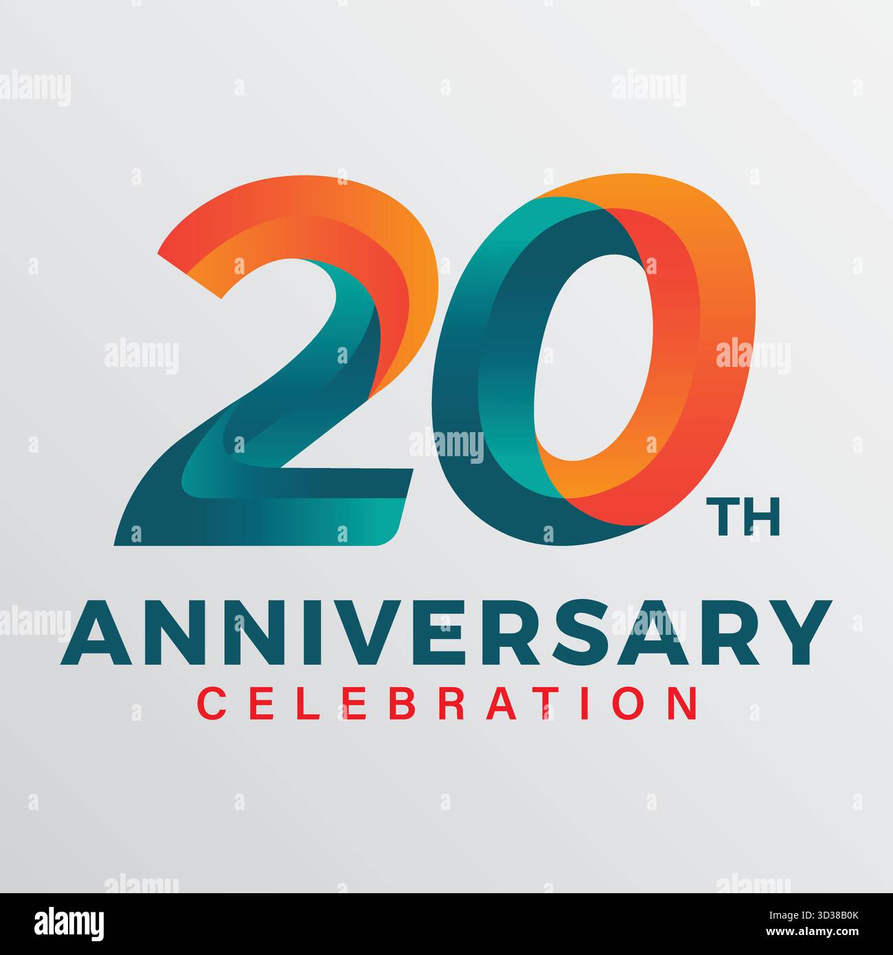 20th anniversary celebration vector template. Stock Vector