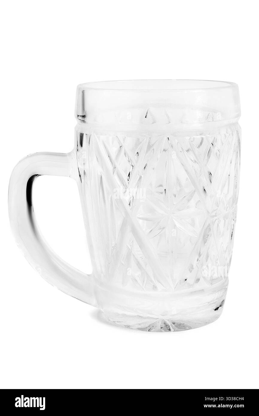 Empty glass beer mug isolated on white background Stock Photo