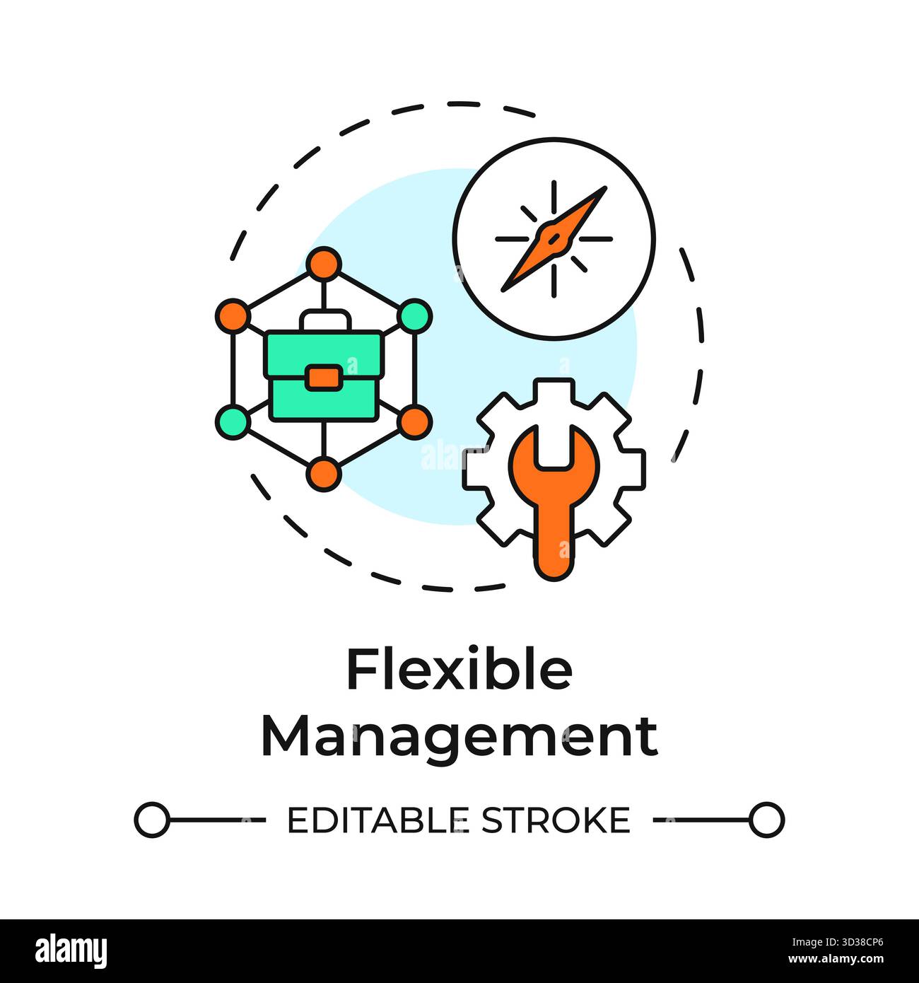 Flexible management multi color concept icon Stock Vector