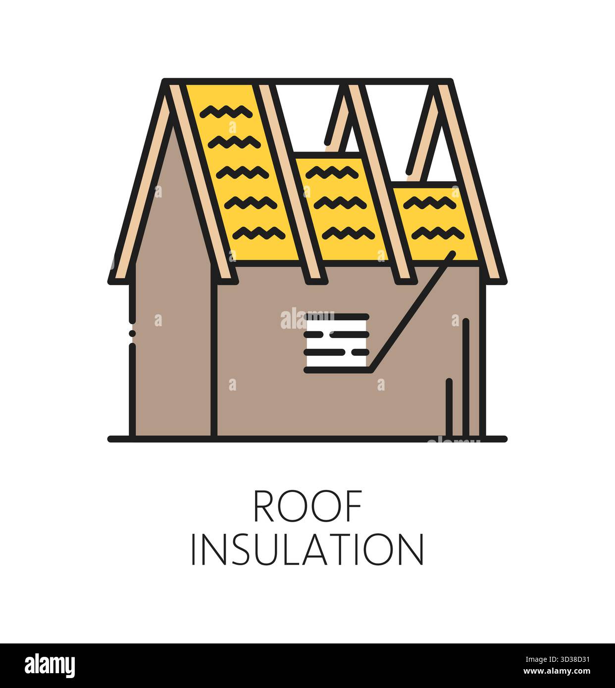 Installing roof insulation Stock Vector Images - Alamy