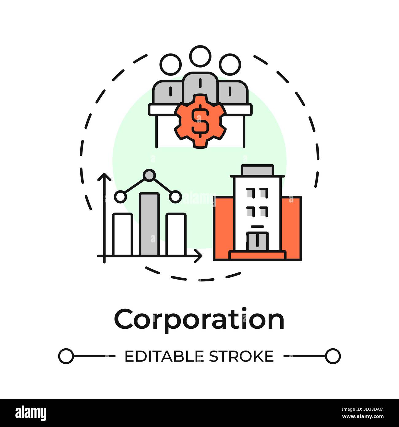 Corporation multi color concept icon Stock Vector