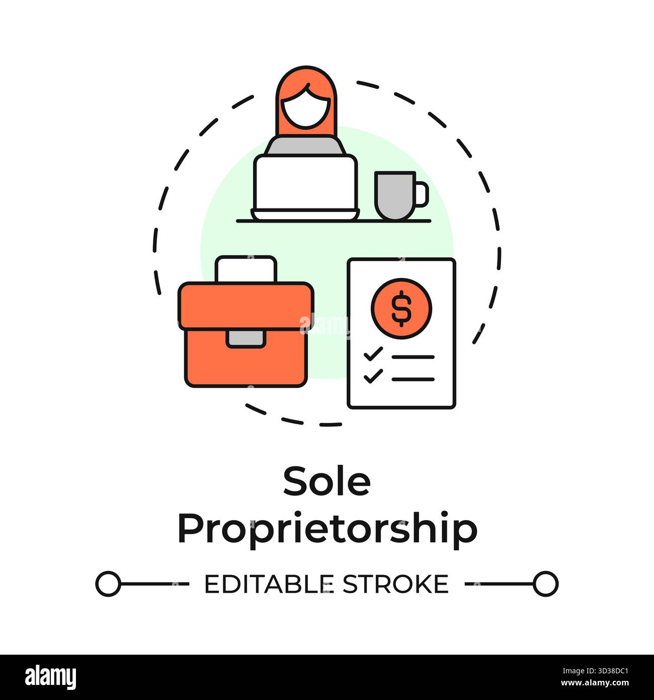 Sole proprietorship multi color concept icon Stock Vector