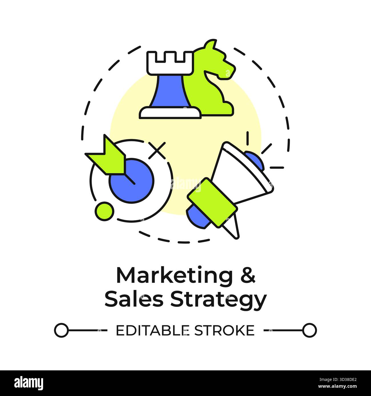 Marketing and sales strategy multi color concept icon Stock Vector ...