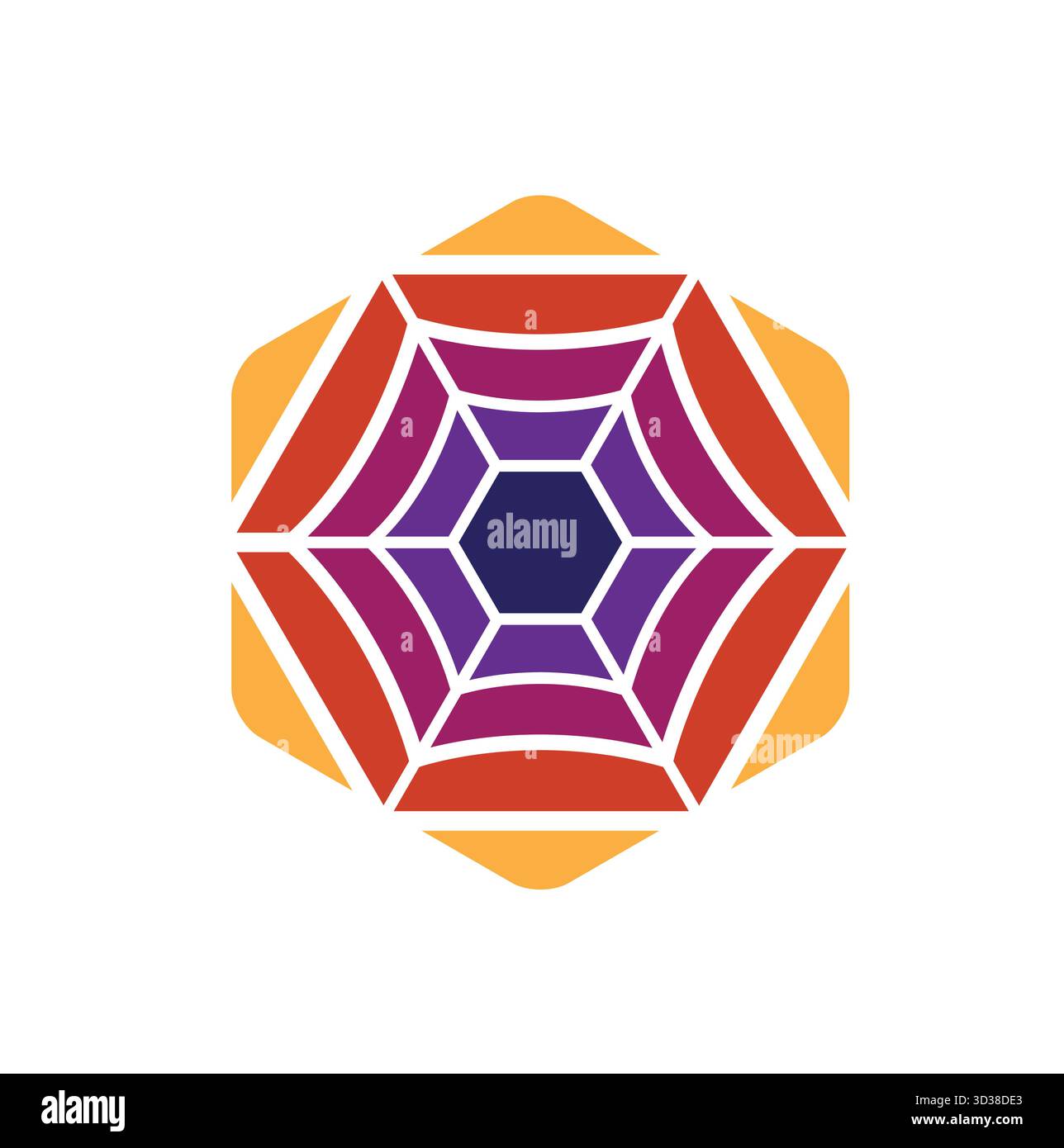 Creative Hexagonal Cobweb Logo Geometric Shape Vector Icon Symbol Stock Vector