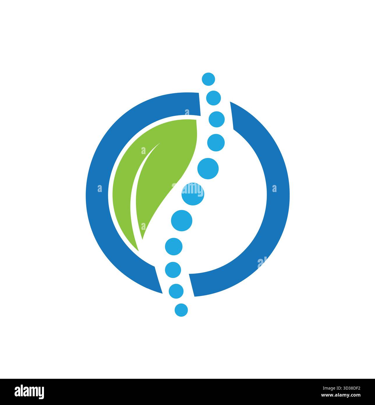 green spine leaf circle logo vector symbol icon design Stock Vector