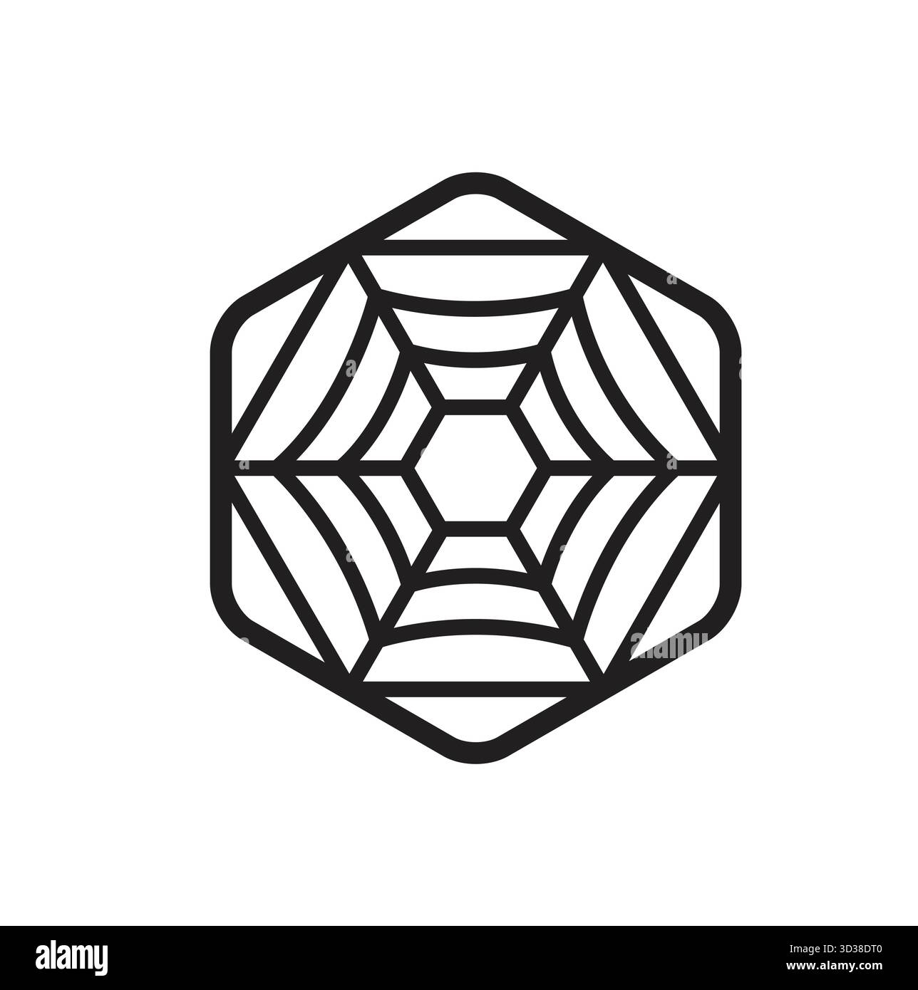 Creative Hexagonal Cobweb Logo Geometric Shape Vector Icon Symbol Stock Vector