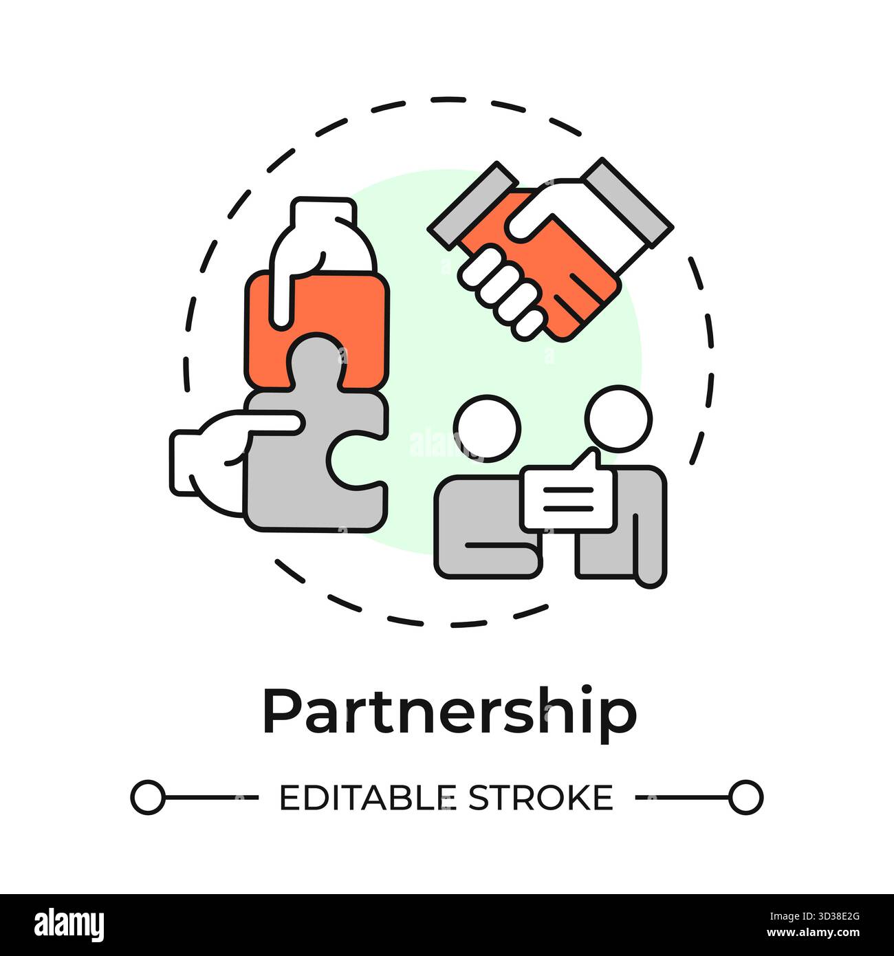 Partnership multi color concept icon Stock Vector