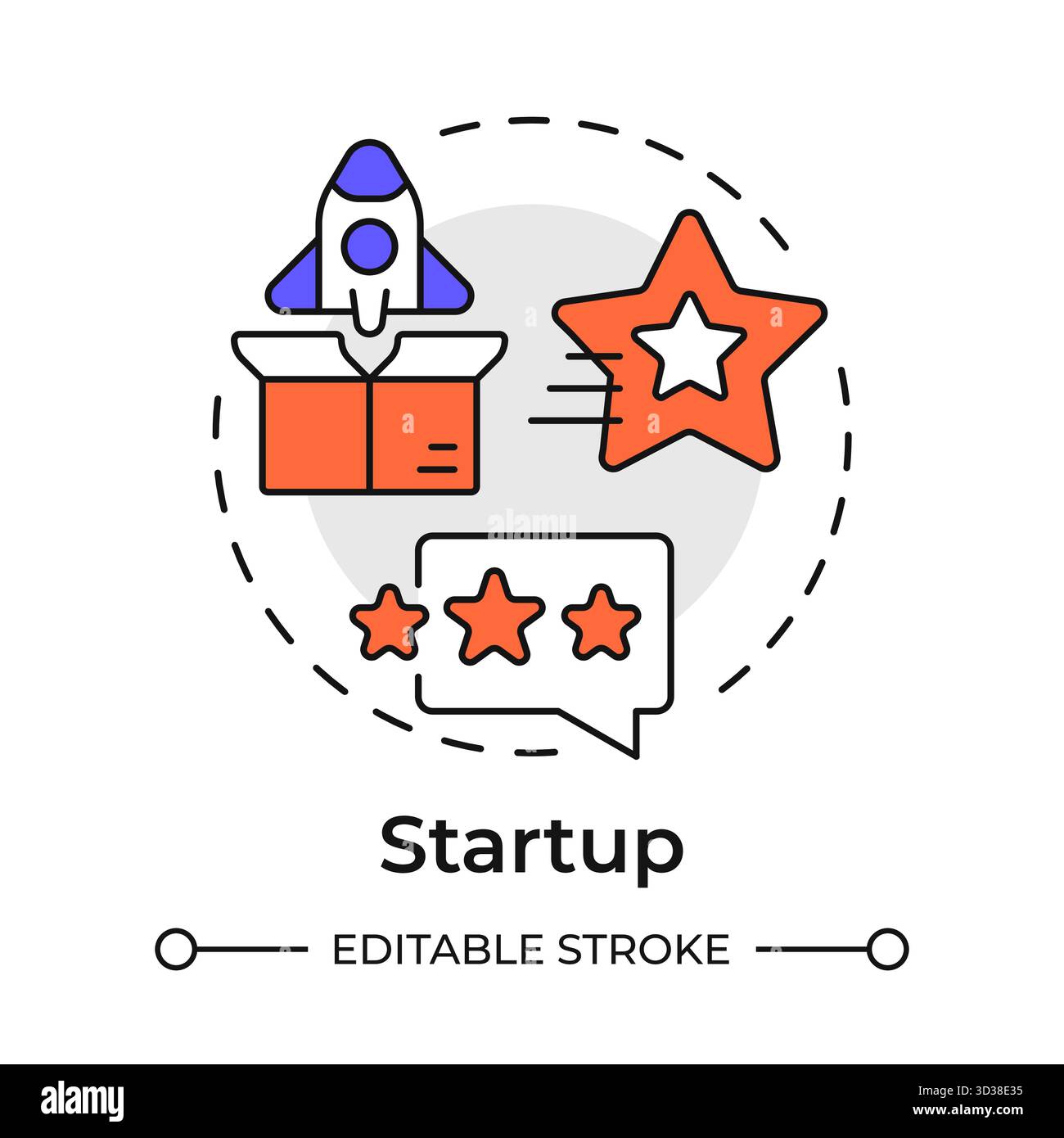 Startup multi color concept icon Stock Vector
