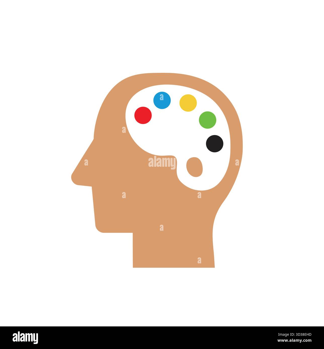 Creative Artist Palette Human Brain Like Logo Vector Icon Symbol Design Illustration Stock Vector