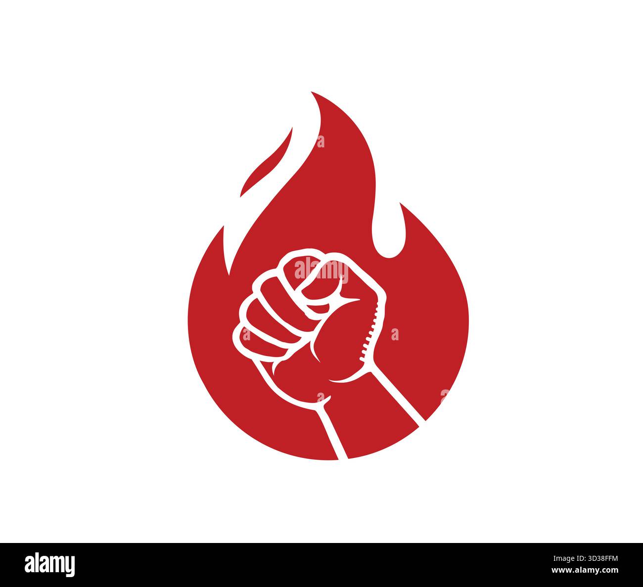 creative fits and fire revolution symbol logo vector design icon ...