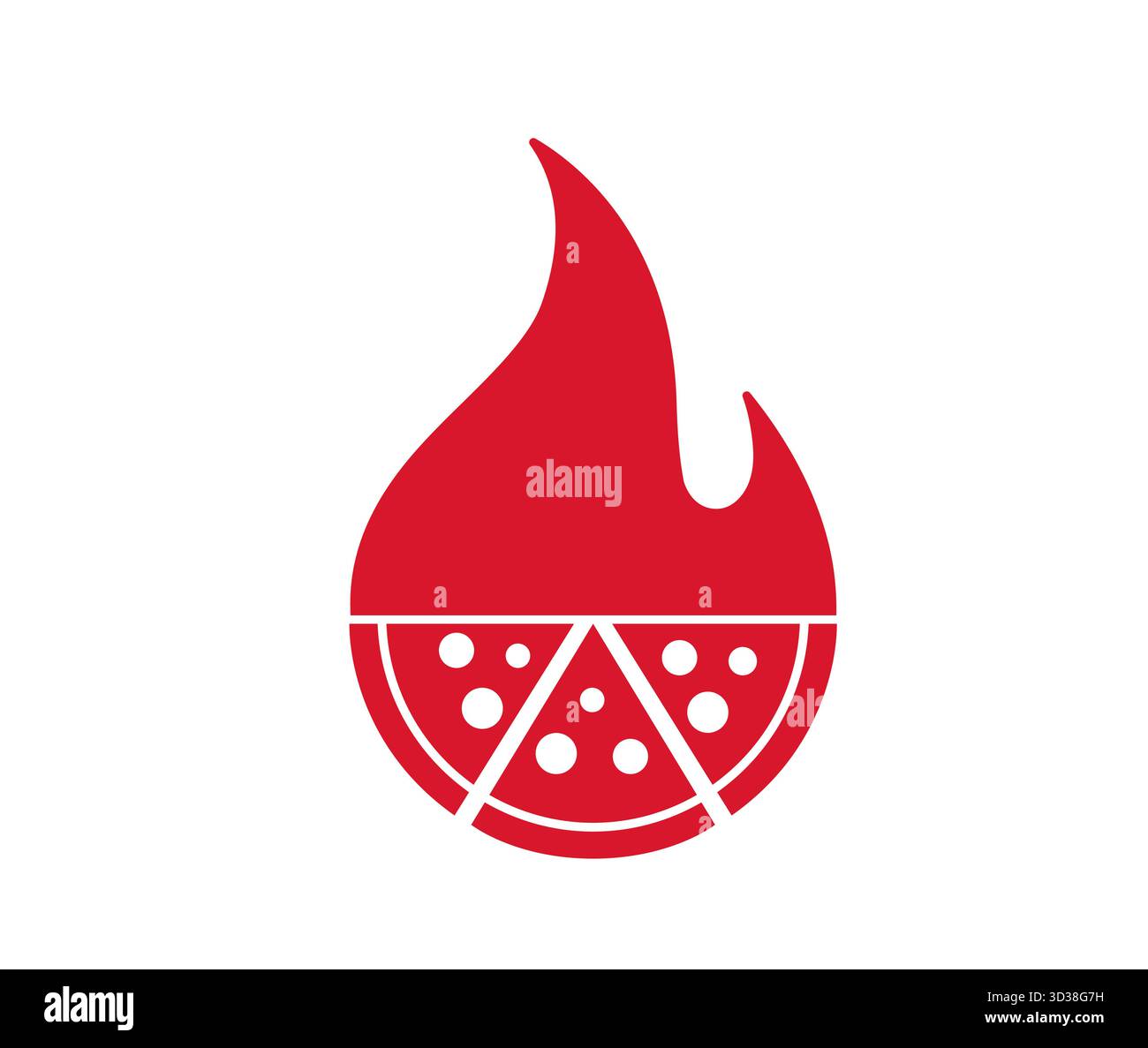 creative fire shape and pizza logo vector icon symbol Stock Vector