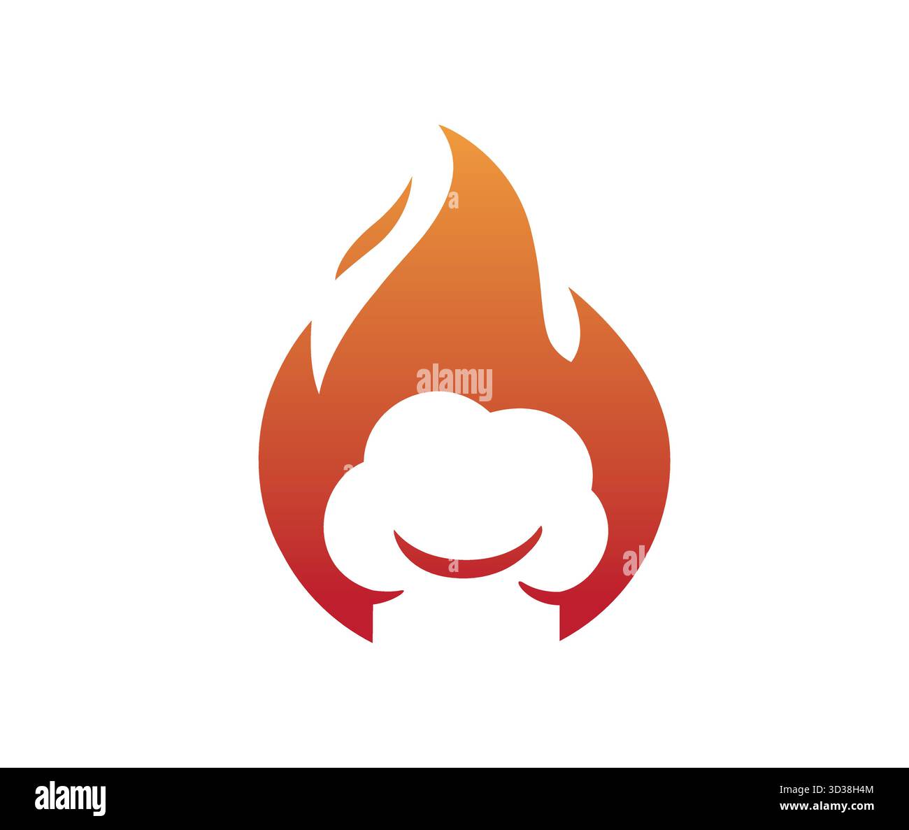 Creative chef hat in fire flame logo vector icon symbol design Stock Vector