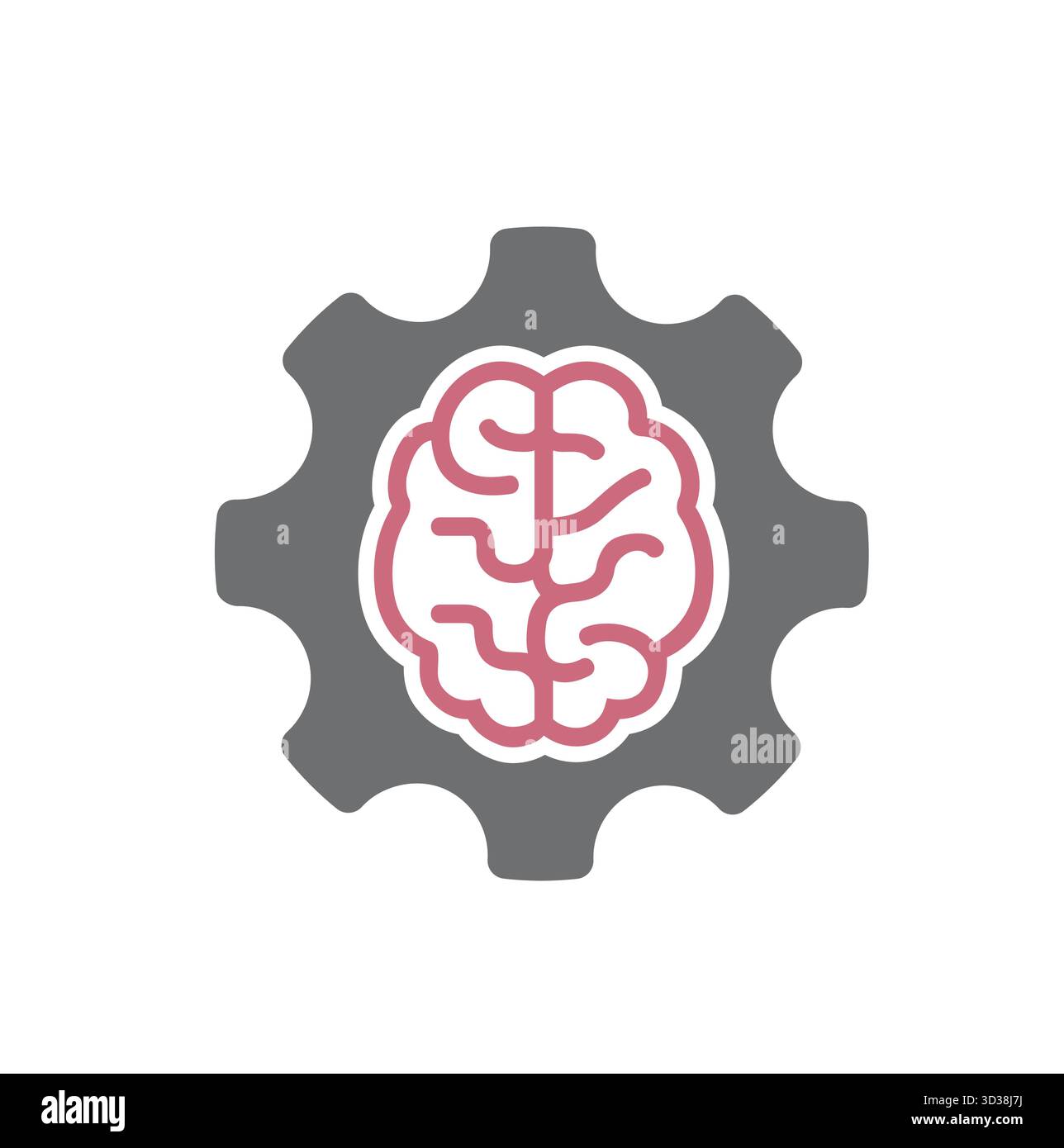 Brain gear vector logo design symbol icon Illustration Stock Vector