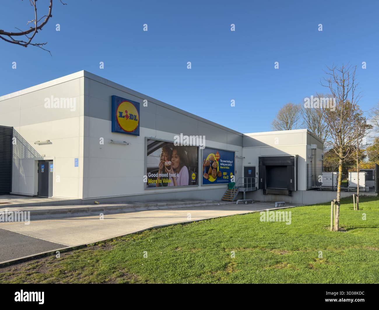 Lidl Store Front sign in Skelmersdale Lancashire UK - Smartphone Captured Stock Image