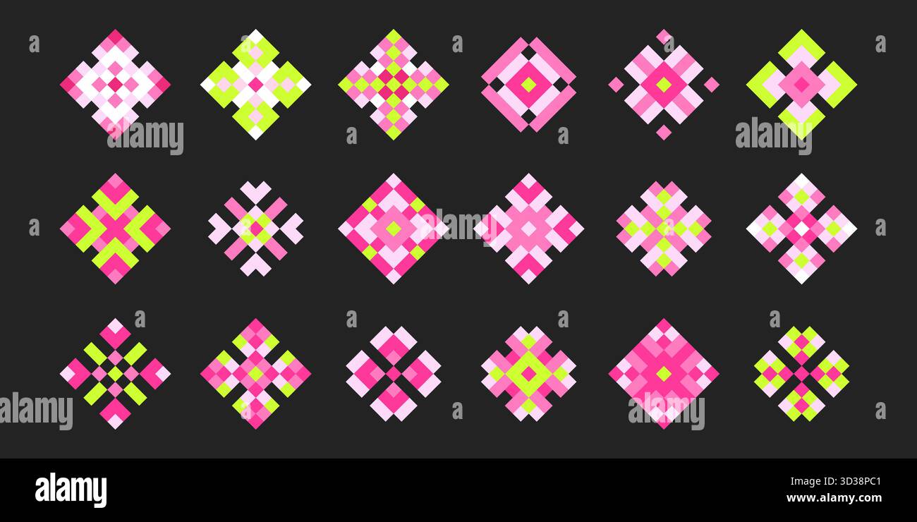 Sakura cherry pixel flower, floral japan 8 bit retro y2k plam