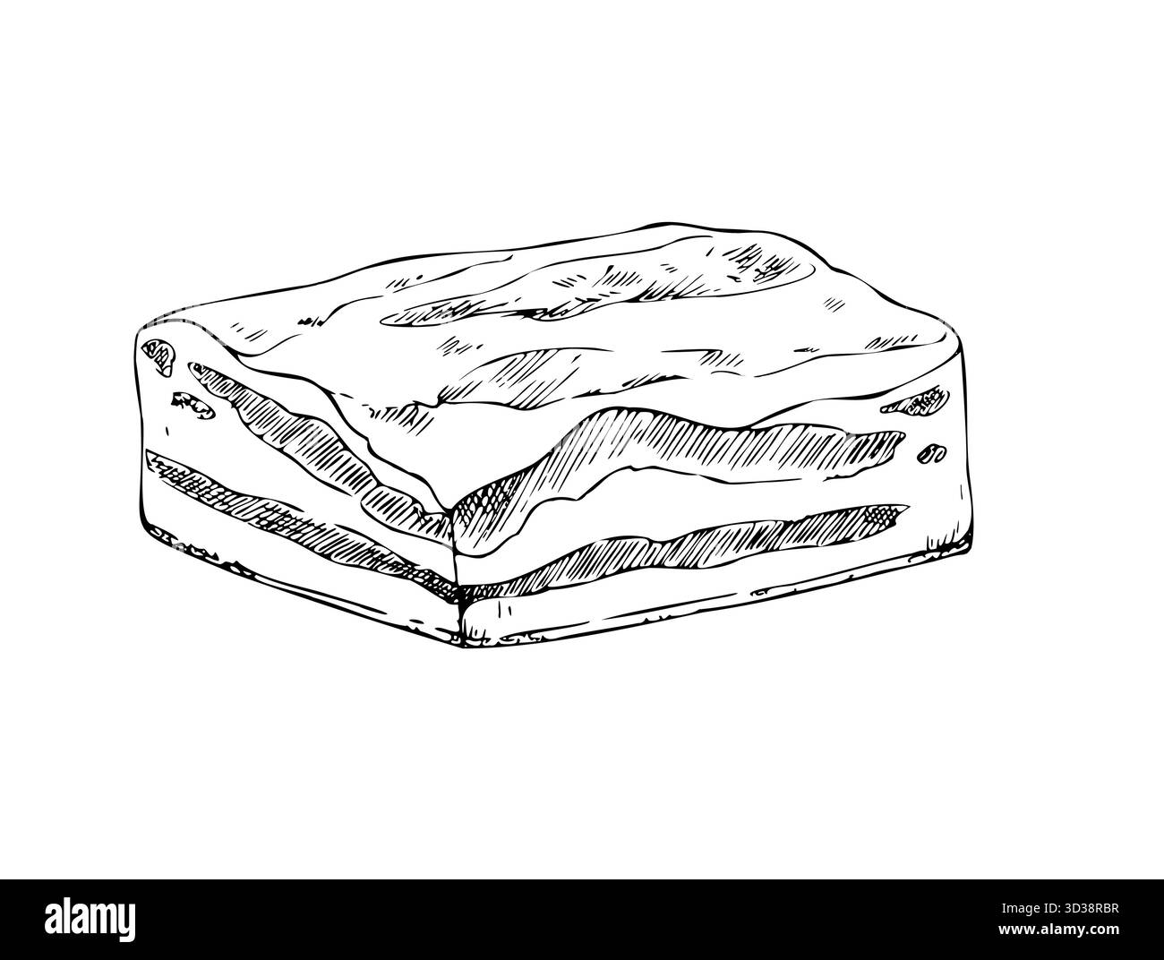 Vector lard. Graphic ink pork Pork belly illustration, isolated on ...