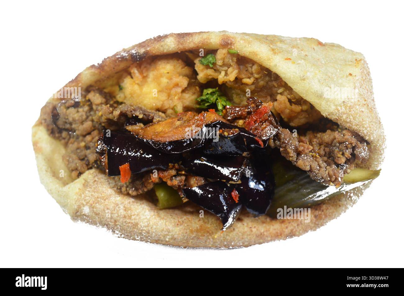 Mix of Fried beef brain, beef liver slices deep fried in oil and served ...