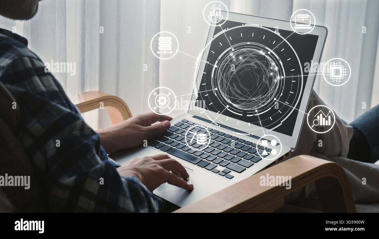Concept of big data processing and analysis using big data architecture enables insights, big data visualization, and big data integration. Gist Stock Photo