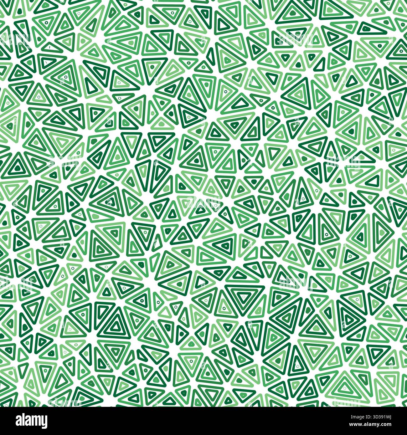 Pattern of triangle shapes. Compact triangle size. Multiple repeated inner triangles. Multicolored style. Repeatable pattern. Amazing vector tiles. Stock Vector