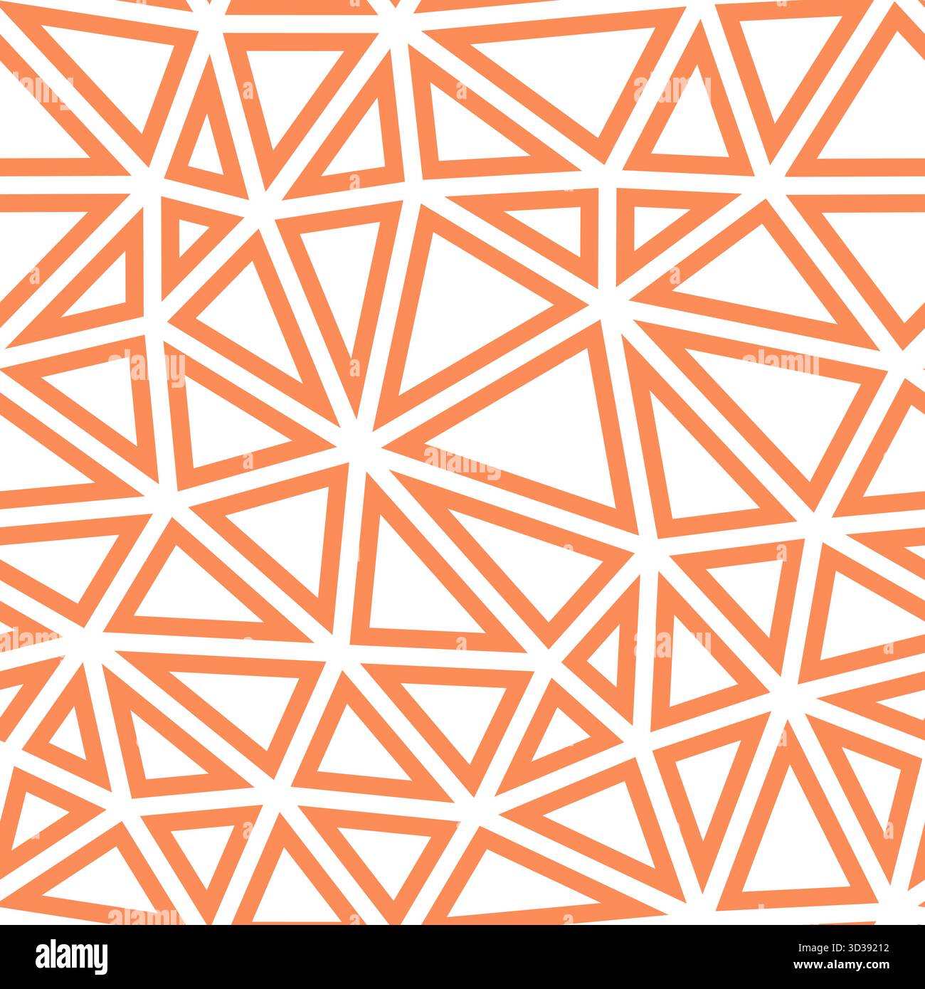 Triangulation geometric shapes background. Large triangles size. Solid color style. Geometric shapes outlined. Repeatable pattern. Peachy glow. Stock Vector