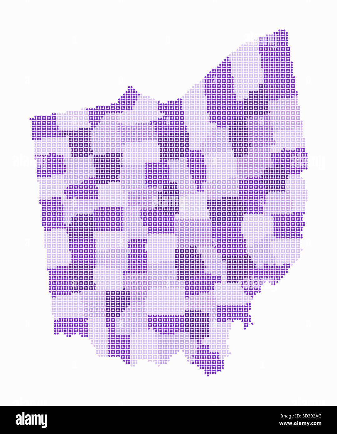 Ohio dotted map. Digital style map of the state on white background ...